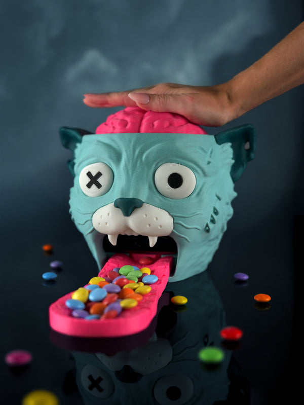 Distributeur de bonbons Chat Zombie imprimé en 3D – Jagou Design