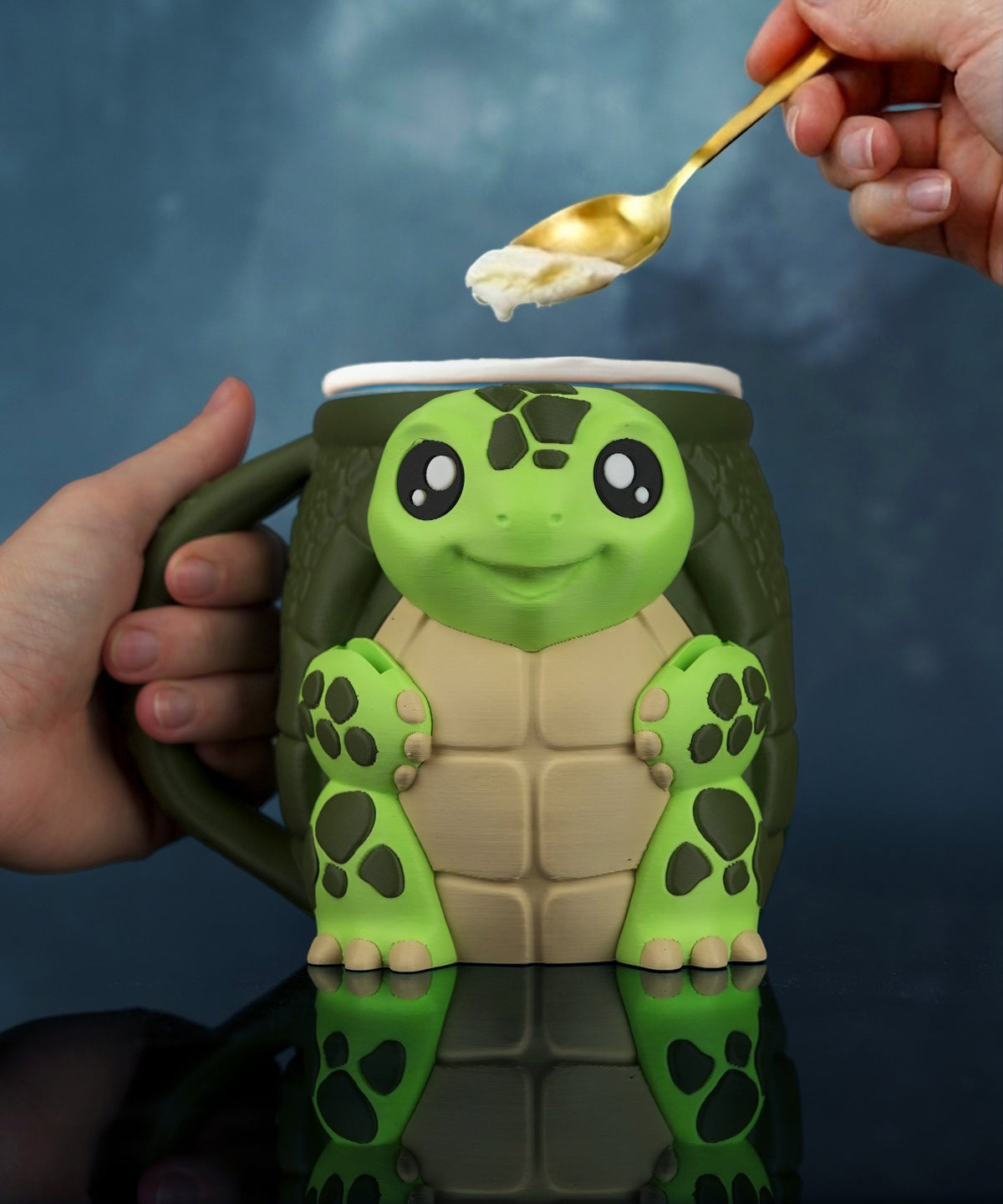 Porte-Glace Tortue imprimé en 3D pour pot de glace – Jagou Design