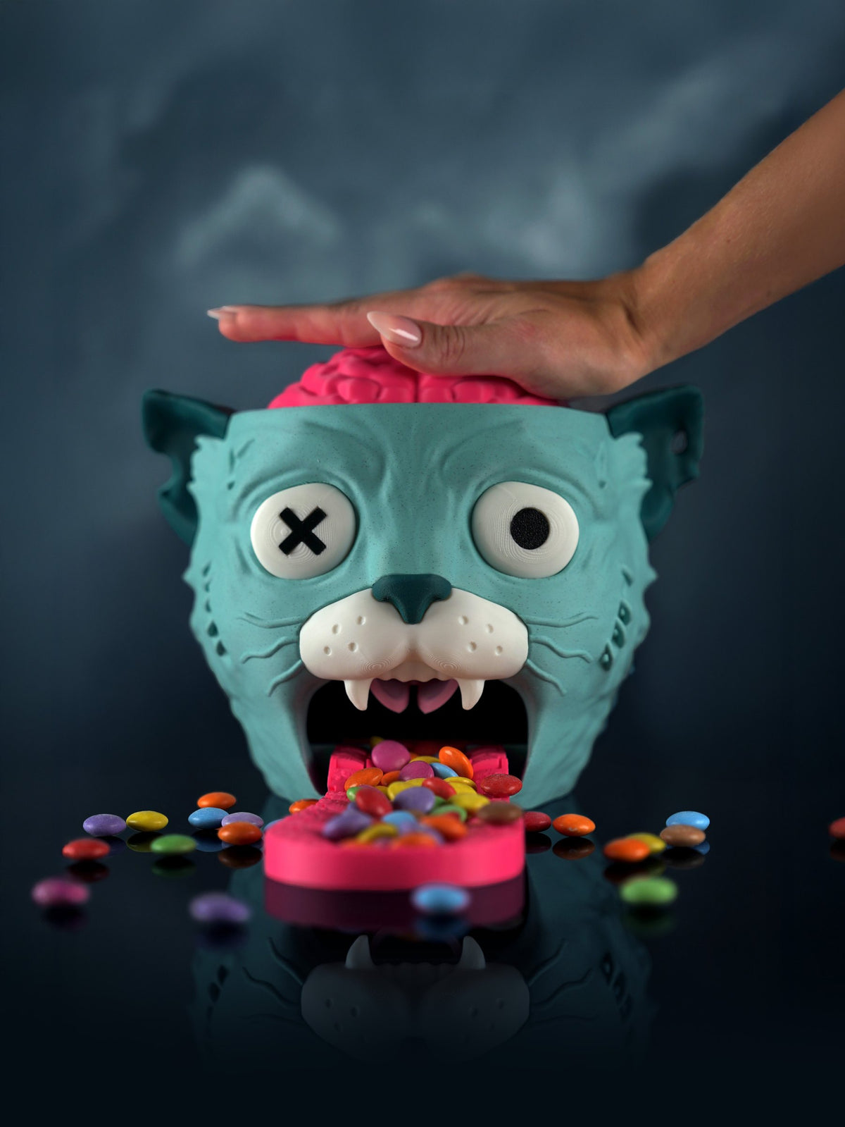 Distributeur de bonbons Chat Zombie imprimé en 3D – Jagou Design