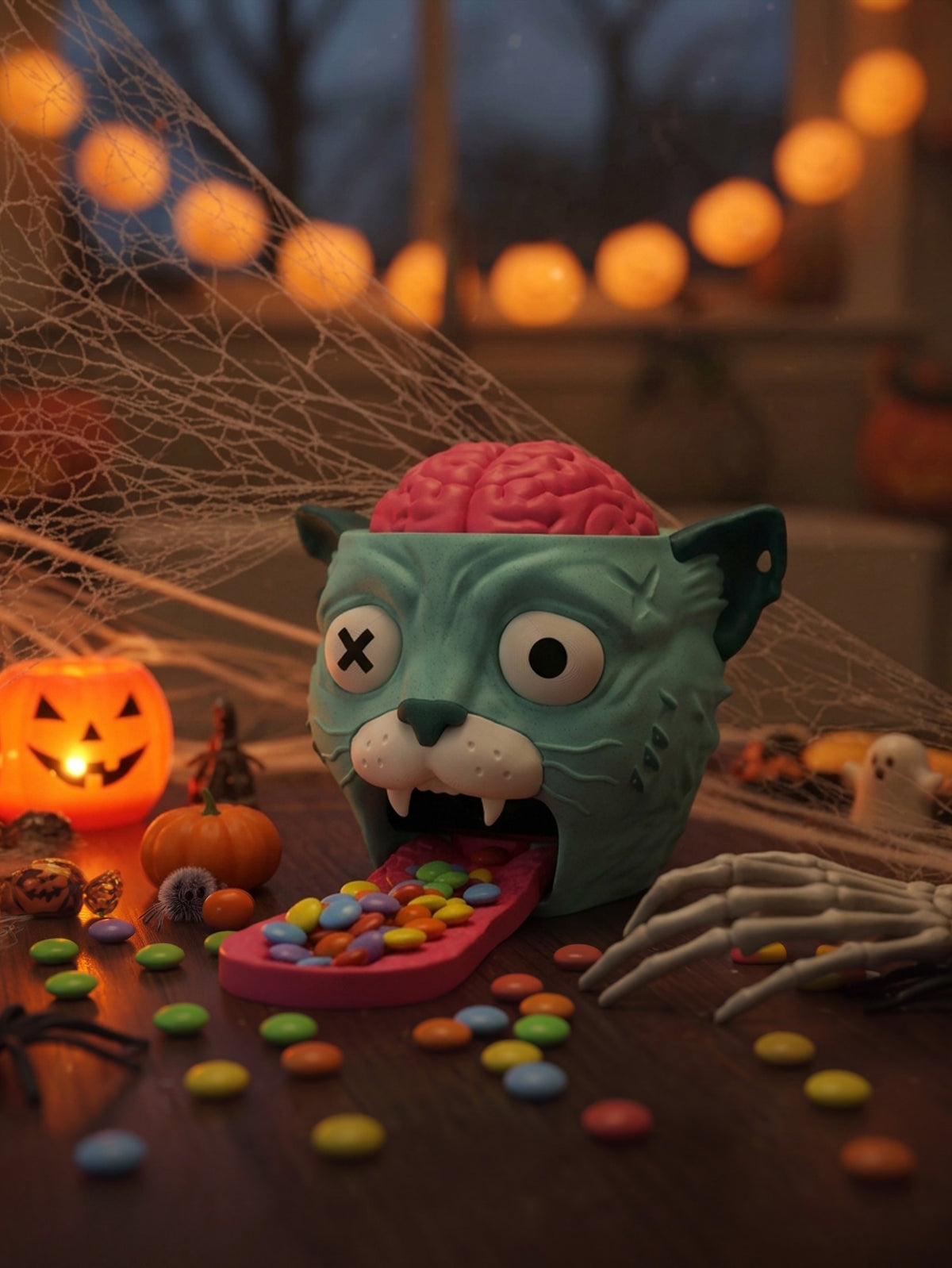 Distributeur de bonbons Chat Zombie imprimé en 3D – Jagou Design