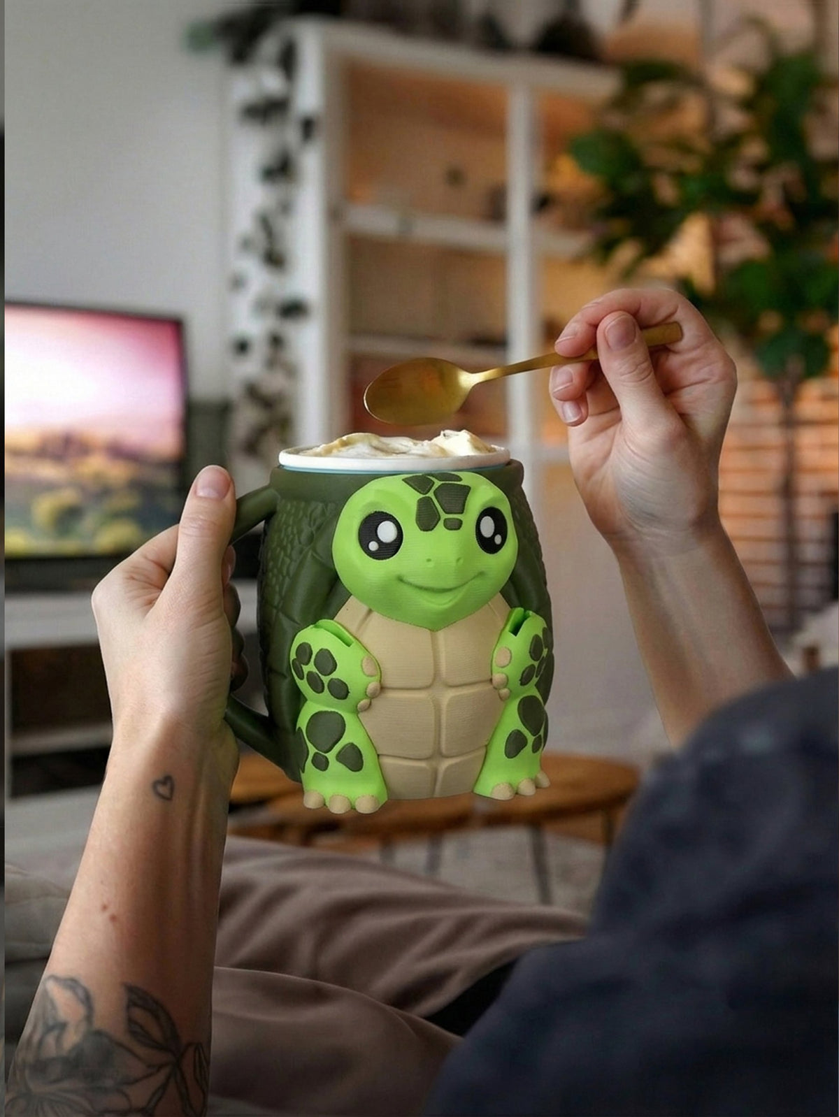 Porte-Glace Tortue imprimé en 3D pour pot de glace – Jagou Design