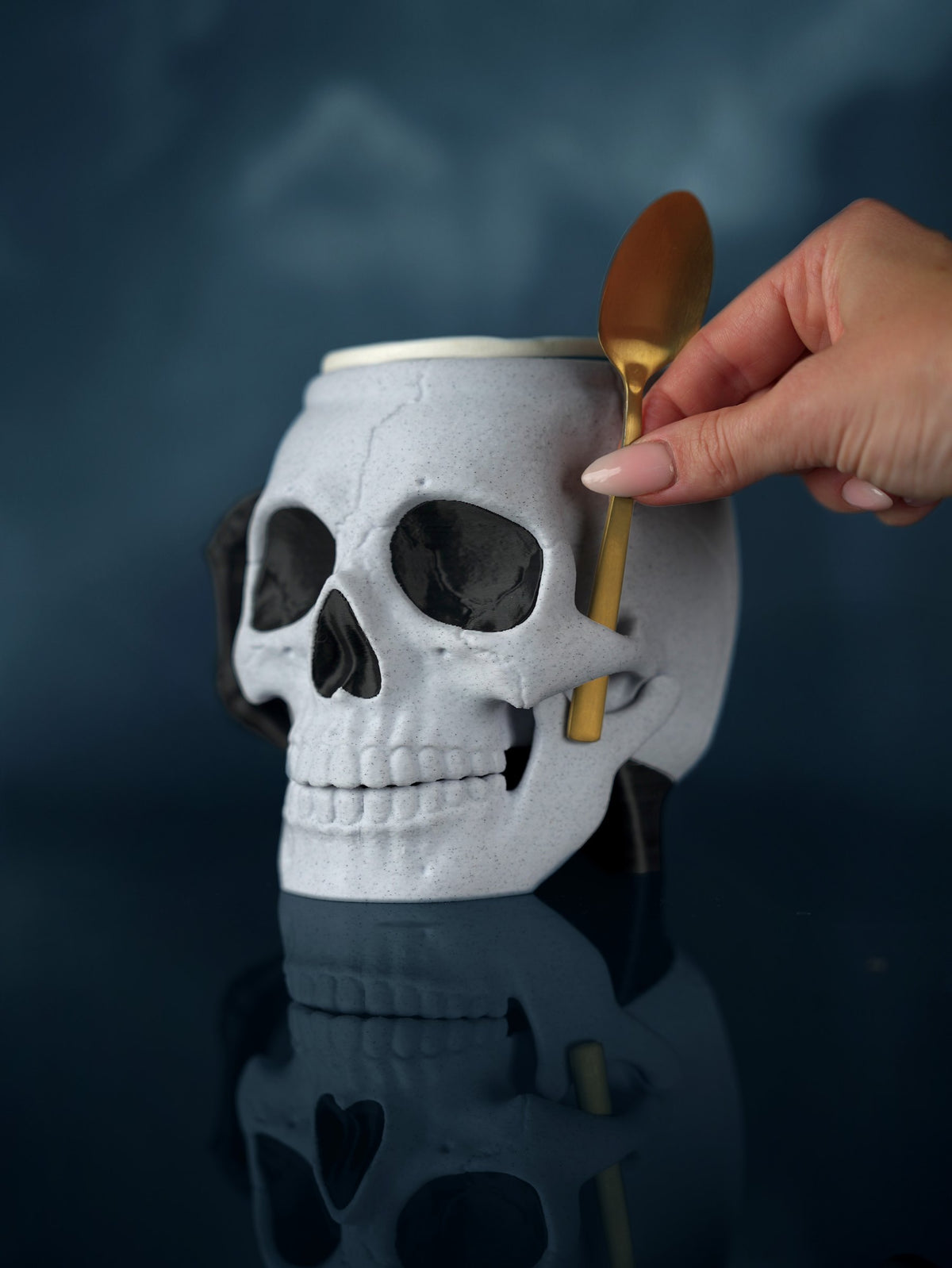 Porte-Glace Crâne Skullivan imprimé en 3D pour pot de glace – Jagou Design