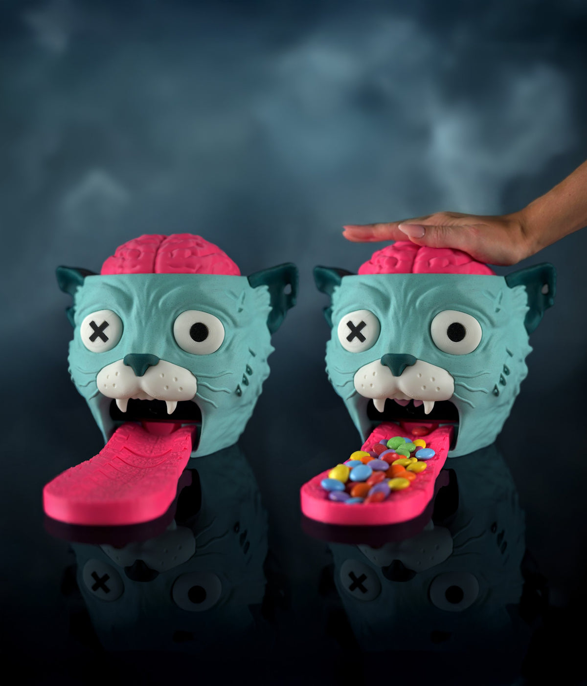 Distributeur de bonbons Chat Zombie imprimé en 3D – Jagou Design