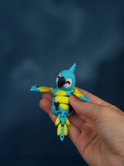 Porte-Clés Perroquet Flexi articulé imprimé en 3D – Jagou Design