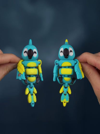 Porte-Clés Perroquet Flexi articulé imprimé en 3D – Jagou Design