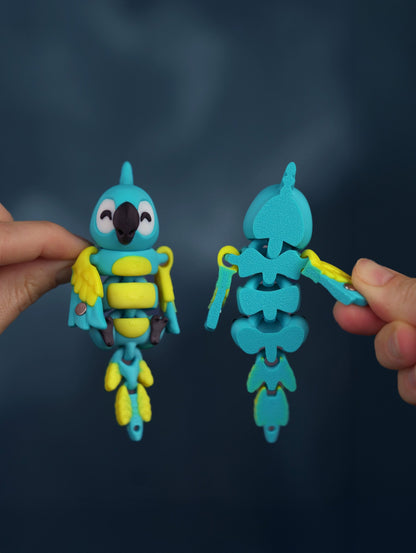 Porte-Clés Perroquet Flexi articulé imprimé en 3D – Jagou Design