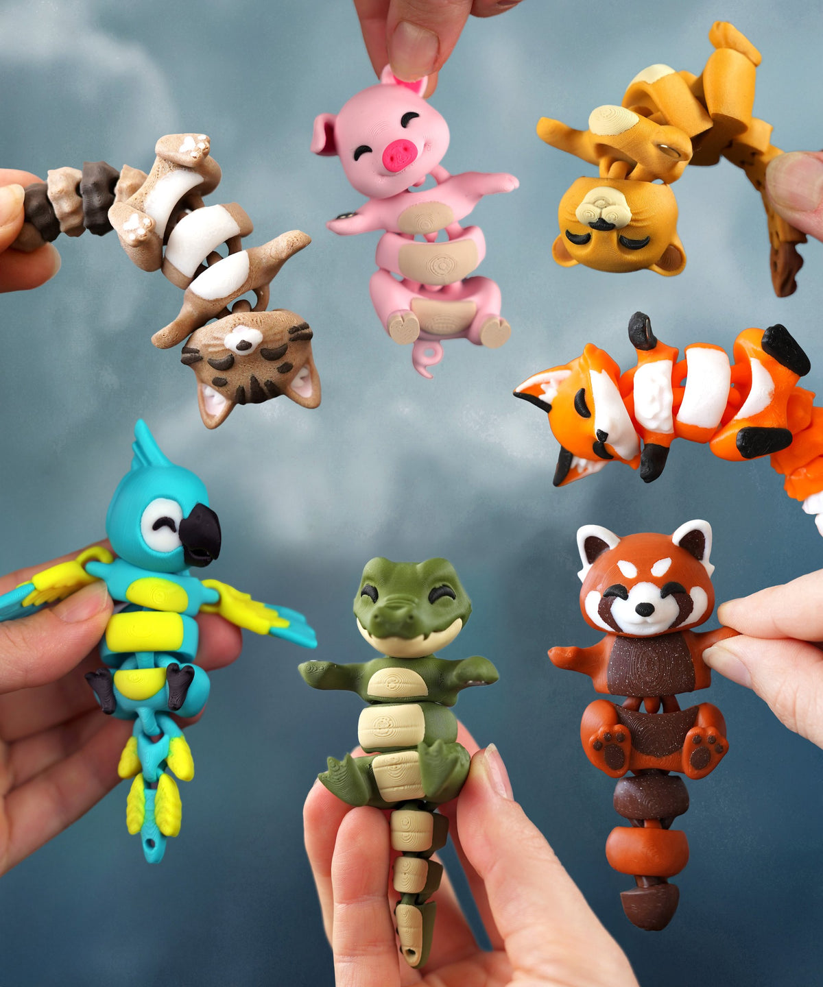 Porte-Clés Perroquet Flexi articulé imprimé en 3D – Jagou Design