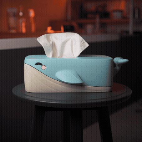 Housse de boîte à mouchoirs Bulles, la baleine