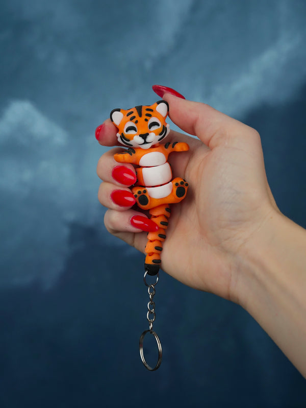 Flexi Tiger Keychain – Anti-Stress Fidget Toy Gift
