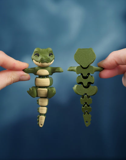 Porte-Clés Croco Flexi Articulé – Fidget Toy Anti-Stress Cadeau