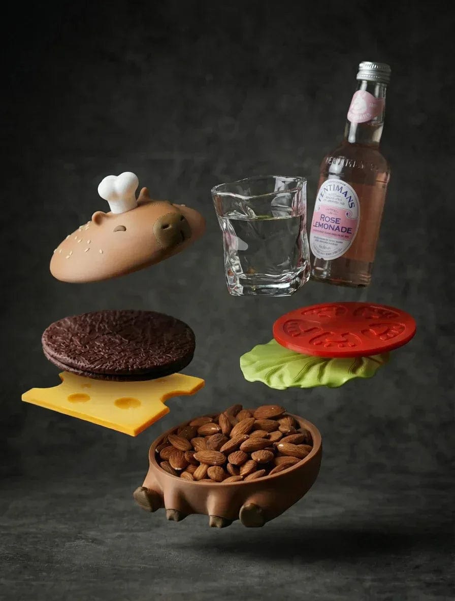 Ensemble de sous-verres Capy-Burger - Jagou Design – Créations artisanales uniques