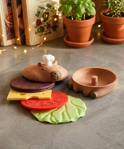 Ensemble de sous-verres Capy-Burger - Jagou Design – Créations artisanales uniques
