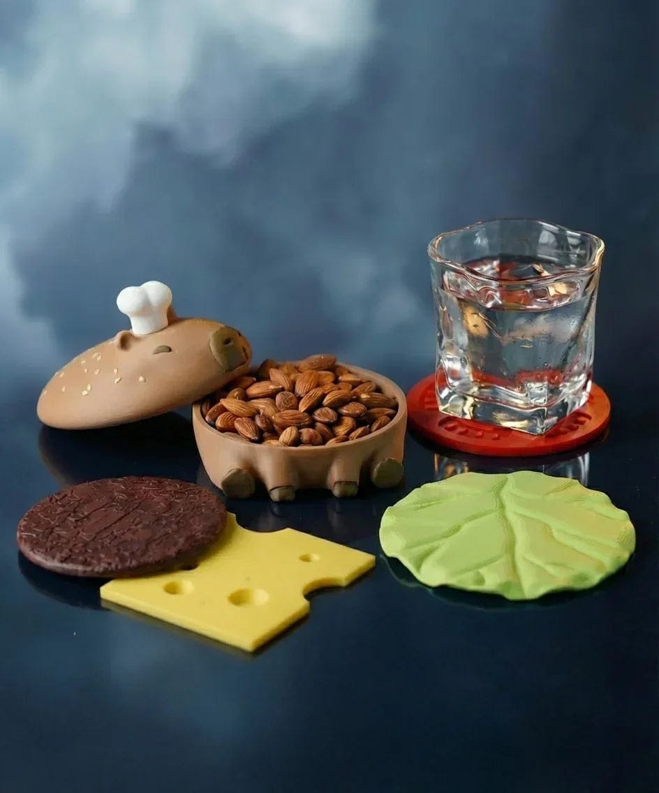 Ensemble de sous-verres Capy-Burger - Jagou Design – Créations artisanales uniques
