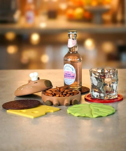 Ensemble de sous-verres Capy-Burger - Jagou Design – Créations artisanales uniques