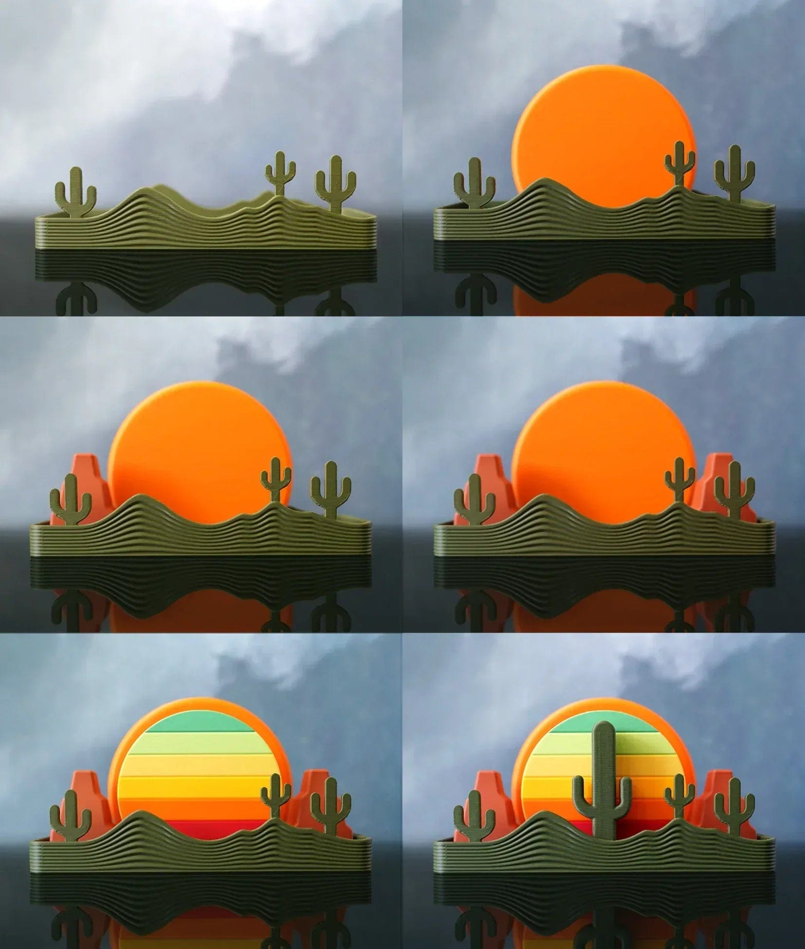 Ensemble de sous-verres Coucher de Soleil - Jagou Design – Créations artisanales uniques