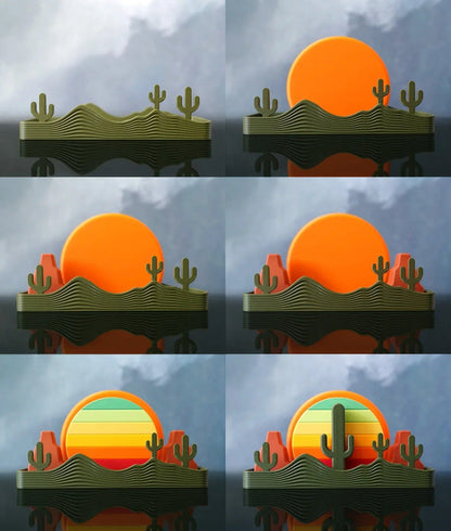 Ensemble de sous-verres Coucher de Soleil - Jagou Design – Créations artisanales uniques