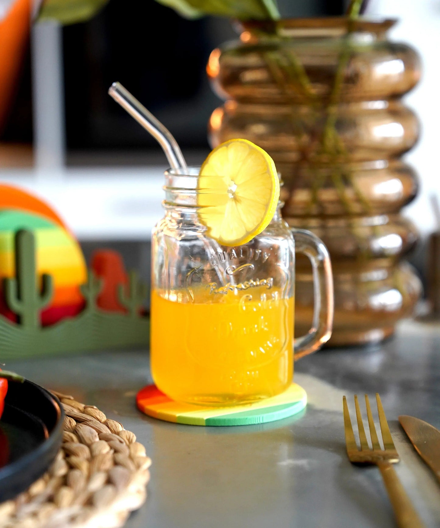 Ensemble de sous-verres Coucher de Soleil - Jagou Design – Créations artisanales uniques