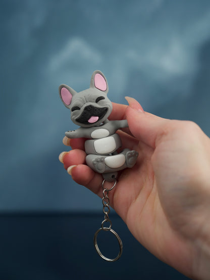Flexi French Bulldog Keychain – Fidget Toy Gift for Dog Lovers