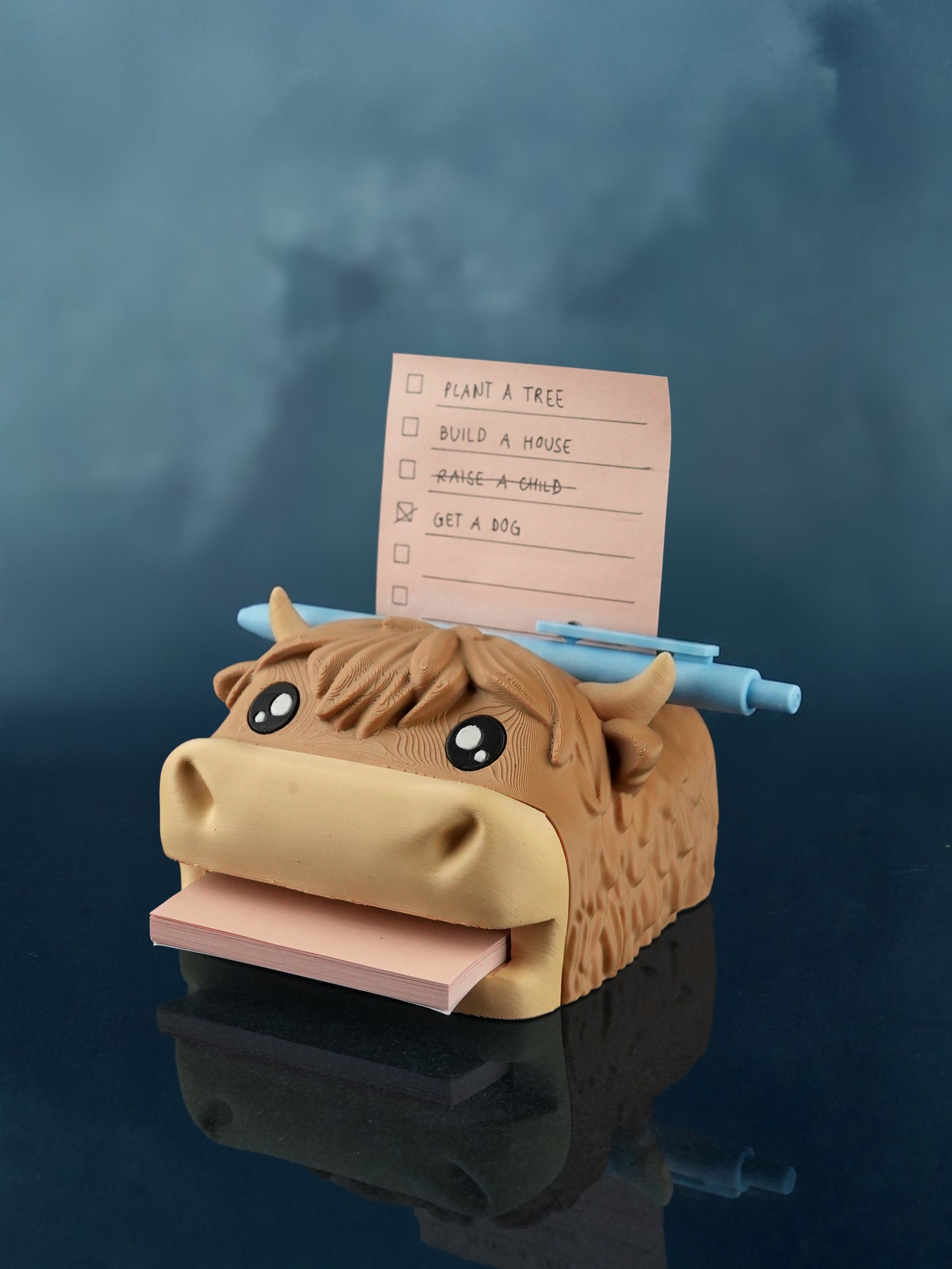 Highland Cow Desk Organizer – Decorative Pen Holder Gift
