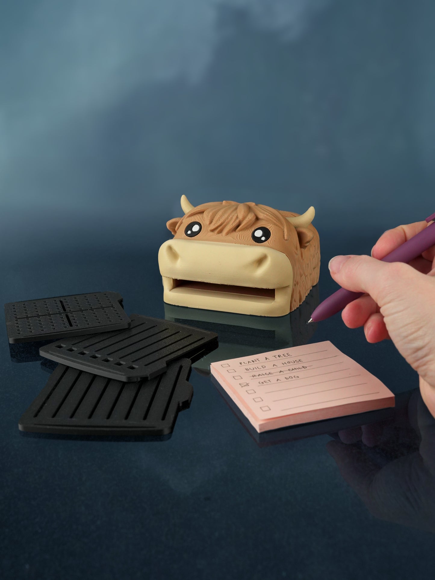 Highland Cow Desk Organizer – Decorative Pen Holder Gift