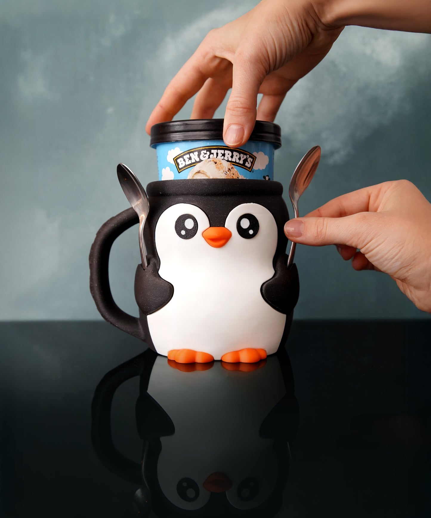 Snowflake the Penguin Ice Cream Holder
