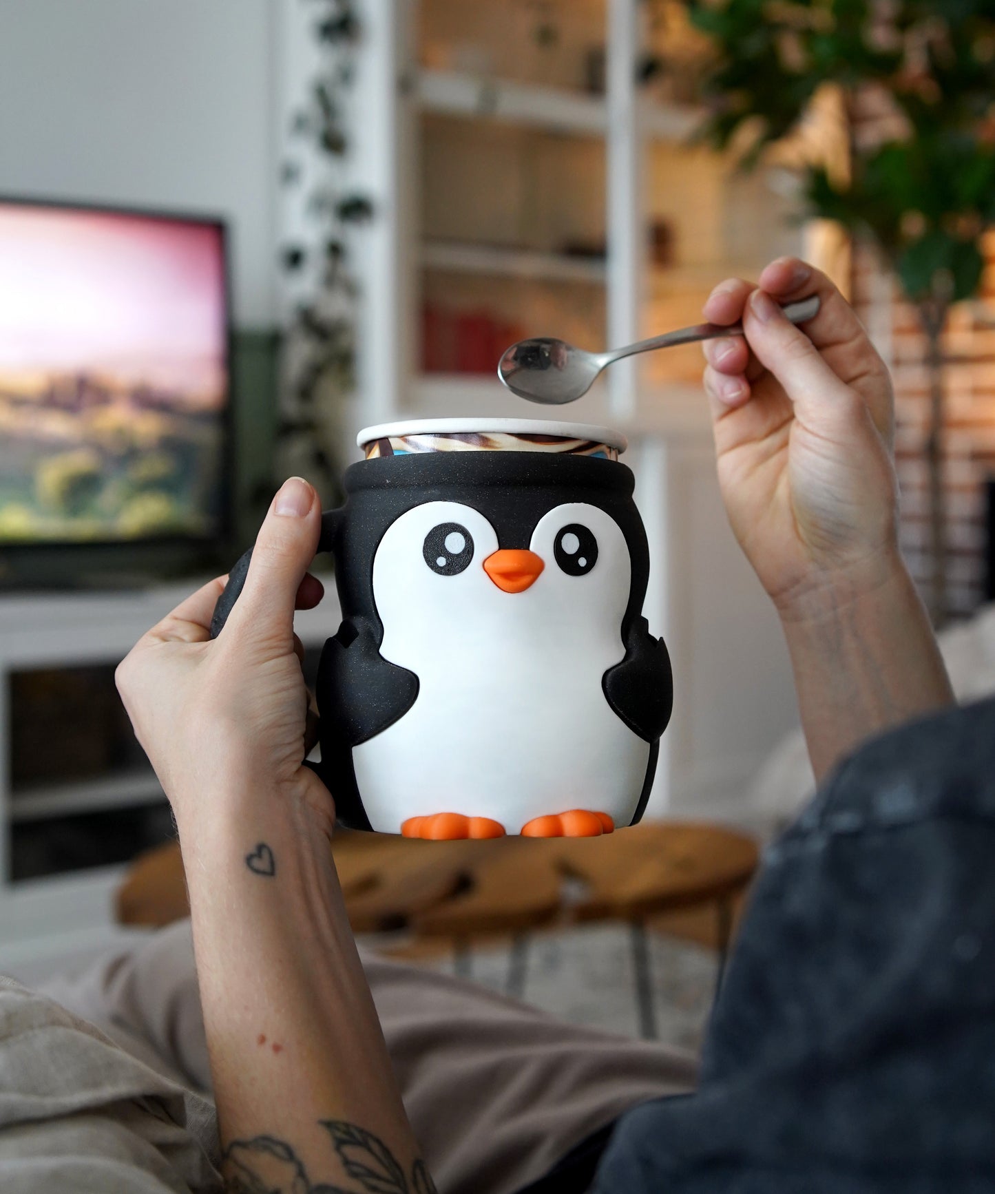 Snowflake the Penguin Ice Cream Holder