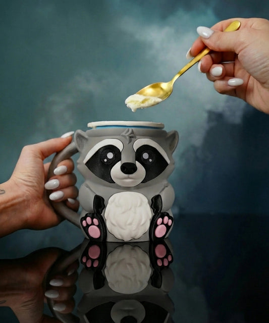 Porte-Glace Raton Laveur Mignon, création imprimée en 3D Jagou Design