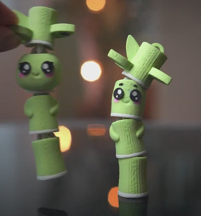 Flexi Articulated Bamboo Keychain – Original Magnetic Duo