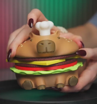 Capybara Burger Coasters – Fun Quirky Home Decor Gift