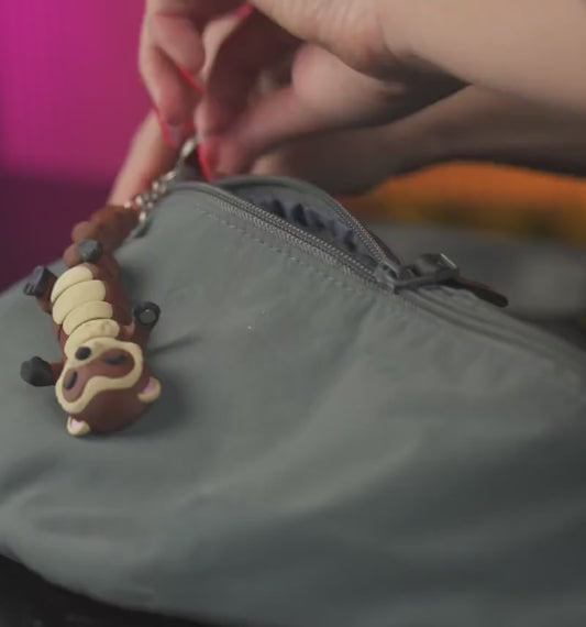 Vidéo : Porte-Clés Furet Flexi Articulé, création imprimée en 3D Jagou Design