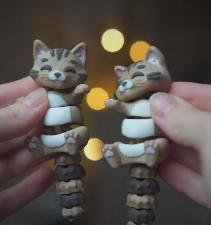 Flexi Articulated Cat Keychain – Gift for Cat Lovers