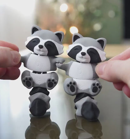 Flexi Articulated Raccoon Keychain – Anti-Stress Fidget Toy