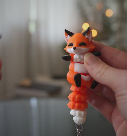 Flexi Articulated Fox Keychain – Anti-Stress Fidget Toy Gift