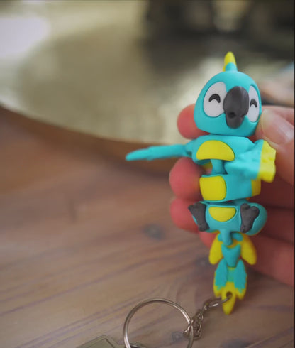 Porte-Clés Perroquet Flexi Articulé – Fidget Toy & Cadeau Original