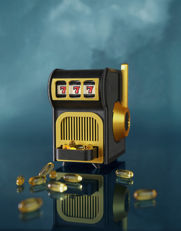 Pill-O-Matic Pill Organizer – Slot Machine Pill Dispenser