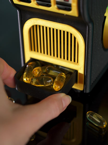 Pill-O-Matic Pill Organizer – Slot Machine Pill Dispenser