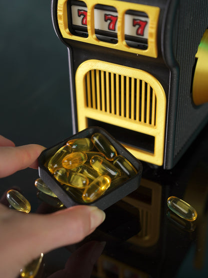 Pill-O-Matic Pill Organizer – Slot Machine Pill Dispenser
