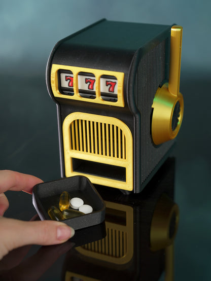 Pill-O-Matic Pill Organizer – Slot Machine Pill Dispenser