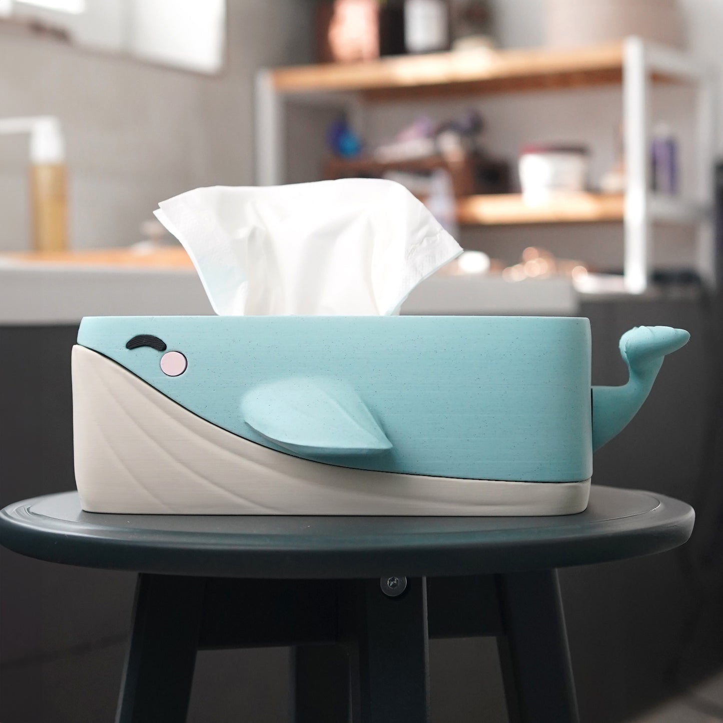 Housse de boîte à mouchoirs Bulles, la baleine