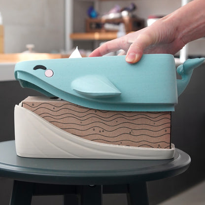 Housse de boîte à mouchoirs Bulles, la baleine